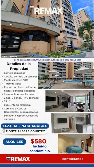 Apartamento en Monte Alegre Country, Tazajal