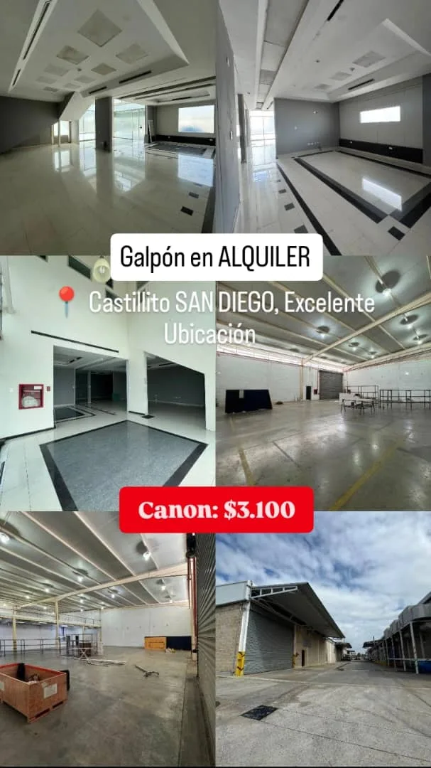 Galpón en Alquiler en Castillito 950m² — USD 3,100