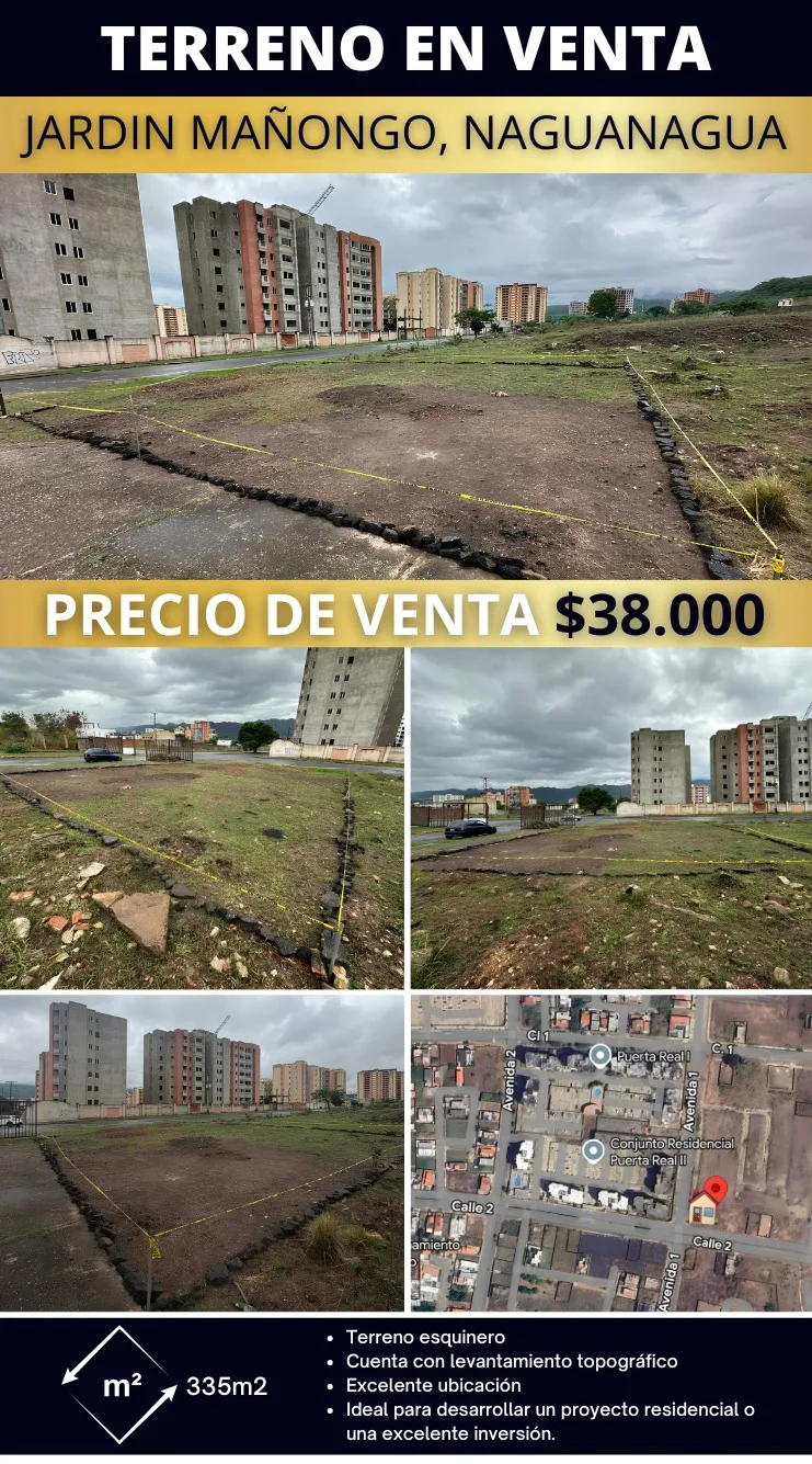 Terreno en Venta en Jardín Mañongo, Naguanagua 335m² — USD 38,000