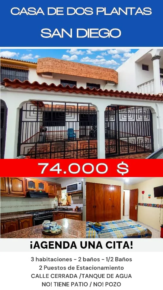 Casa en Venta en Urb. El Remanso, San Diego — 3 hab 95m² — USD 74,000