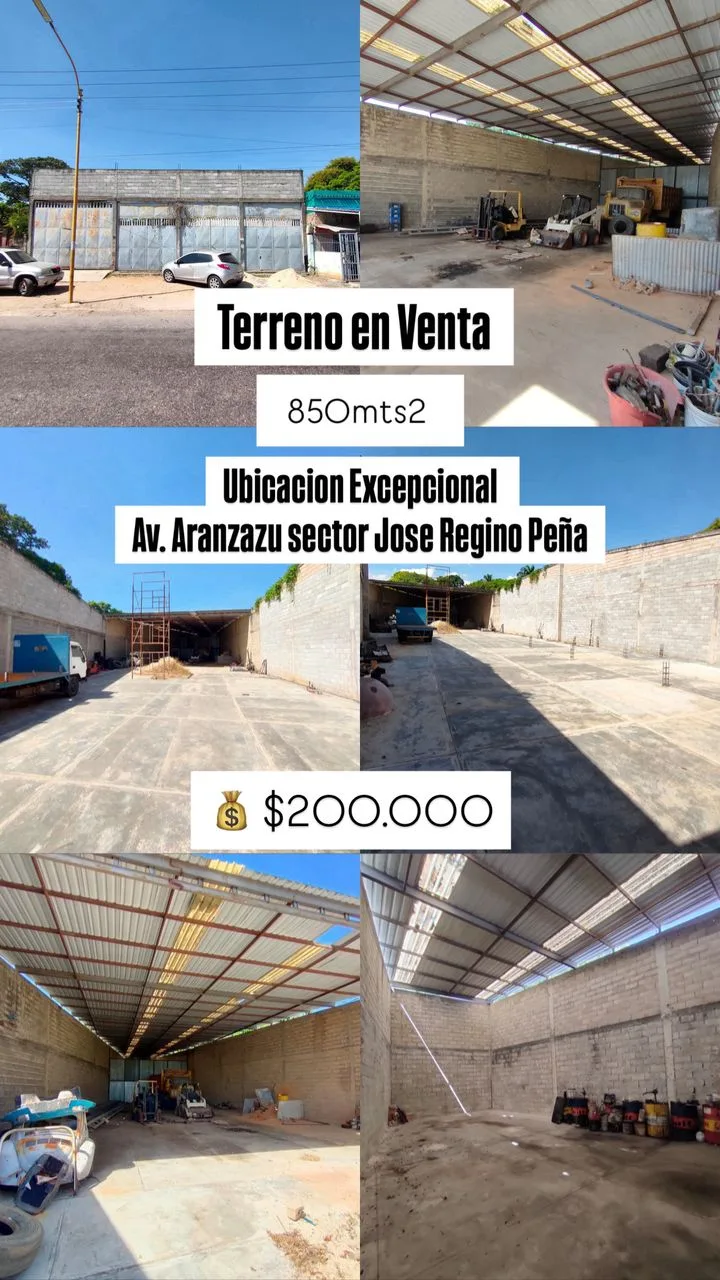 Terreno en Venta en Av. 109 Aranzazu, José Regino Peña 850m² — USD 200,000