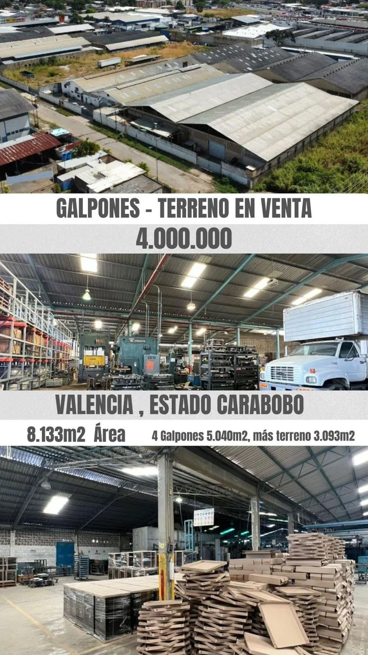 Galpón en Venta en Valencia, Estado Carabobo 8520m² — USD 4,000,000