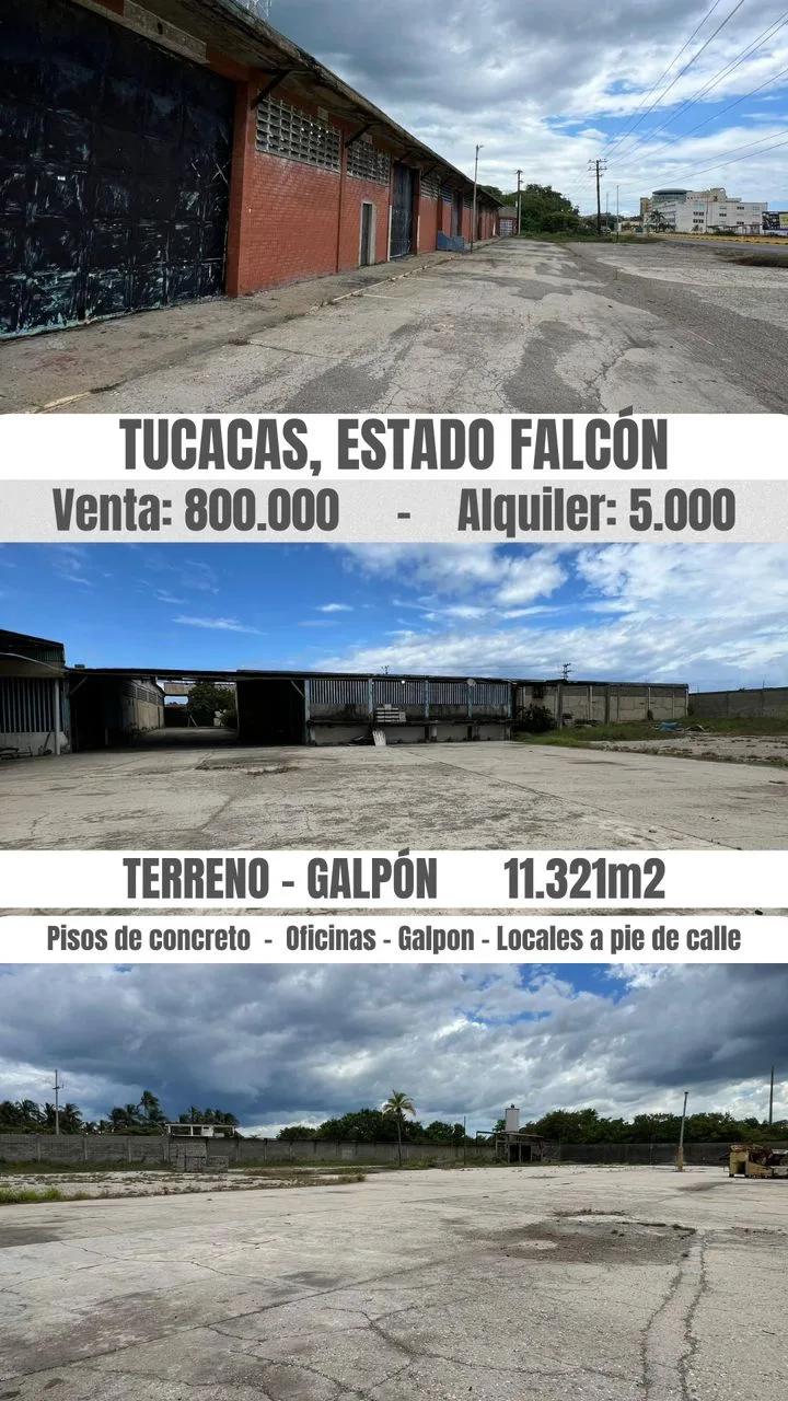 Galpón en Venta en Carretera Moron-Coro-Tucacas 11321m² — USD 800,000