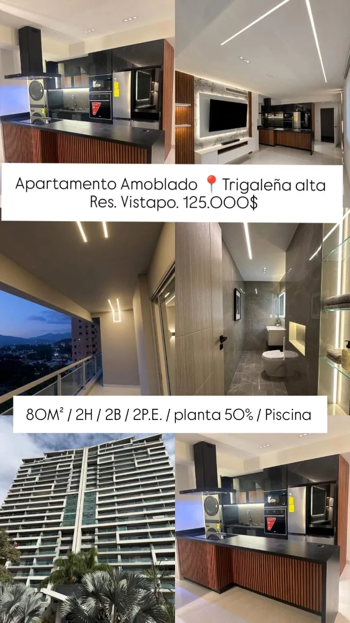 Apartamento en Venta en Trigaleña Alta, Res. Vistapo — 2 hab 80m² — USD 125,000