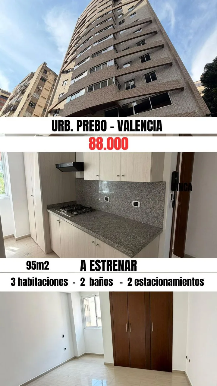 Apartamento en Venta en Urb. Prebo, Resd- Agua Viva II — 3 hab 95m² — USD 88,000