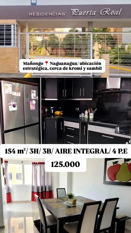 Apartamento en Venta en Urb. Mañongo, Naguanagua — 3 hab 154m² — USD 125,000