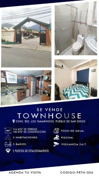 Townhouse en Conj. Res. Los Tamarindos, Pueblo de San Diego