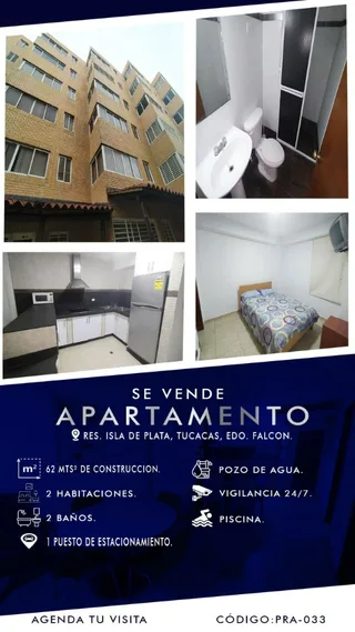 Apartamento en Res. Isla de Plata, Tucacas, Edo. Falcon