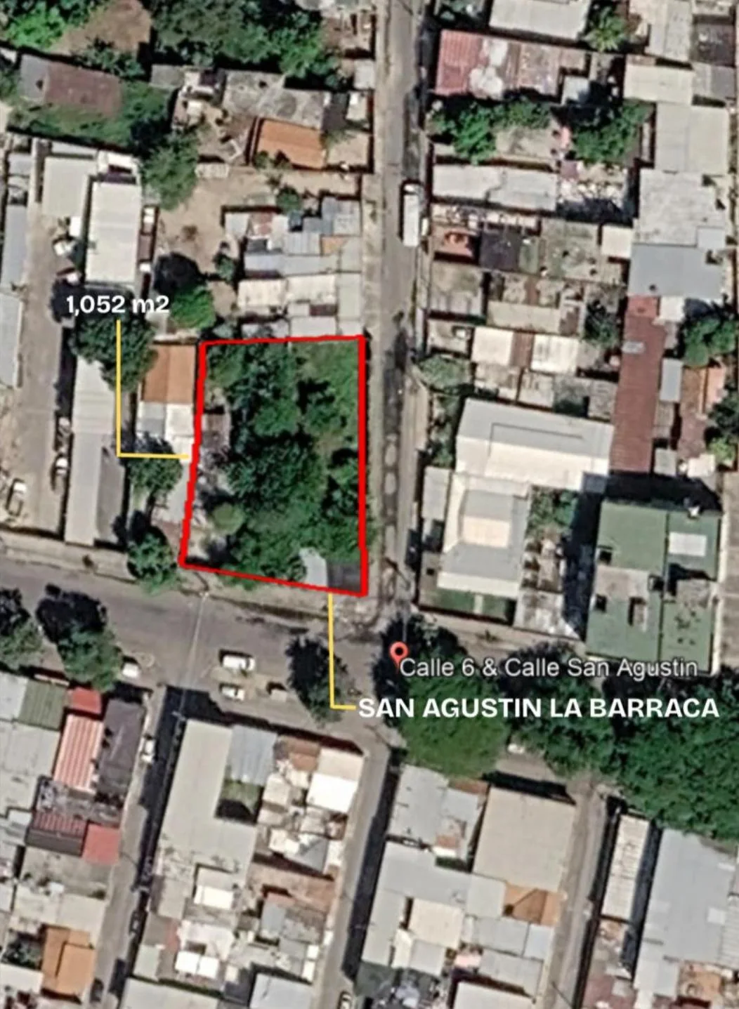 Terreno en Venta en Sector la Barraca, Avenida Principal de San Agustín/Maracay 1052m² — USD 127,000