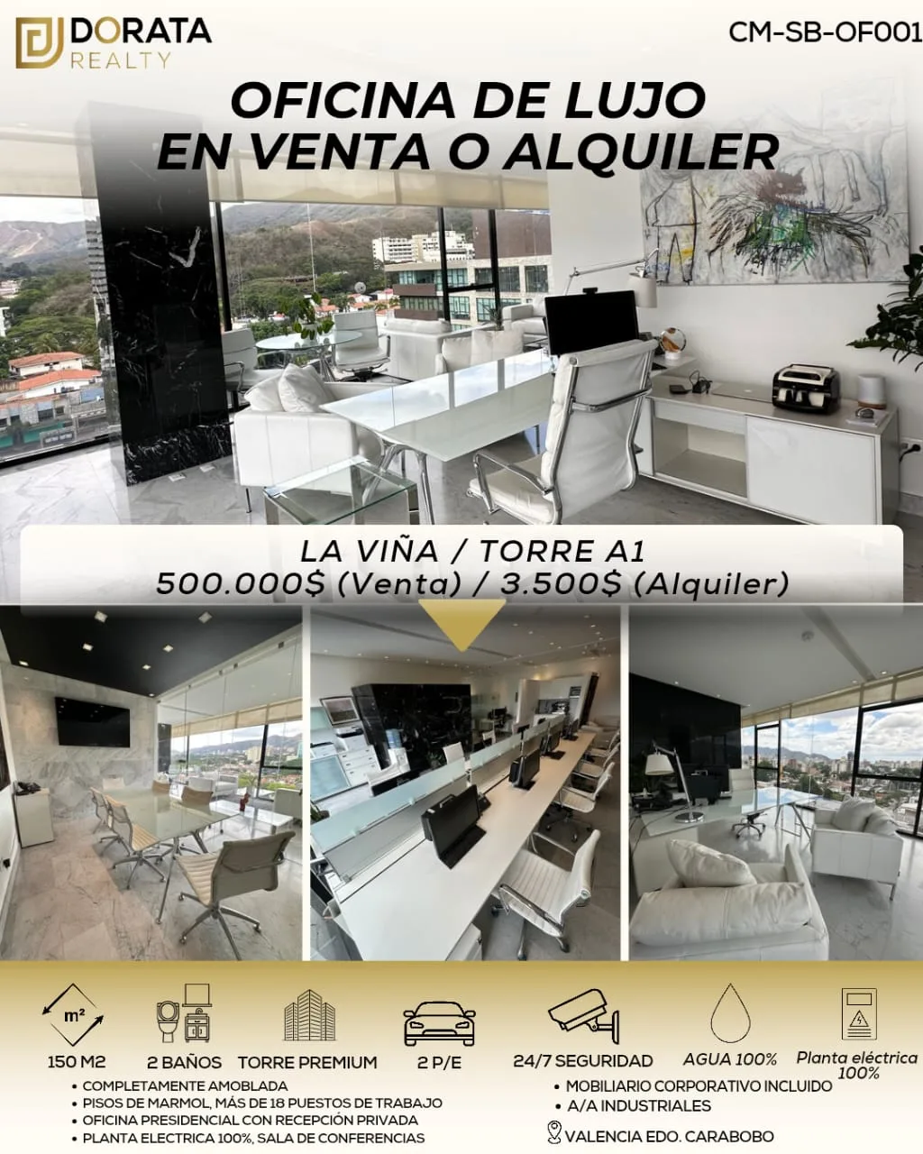 Oficina en Venta en La Viña, Valencia 150m² — USD 500,000