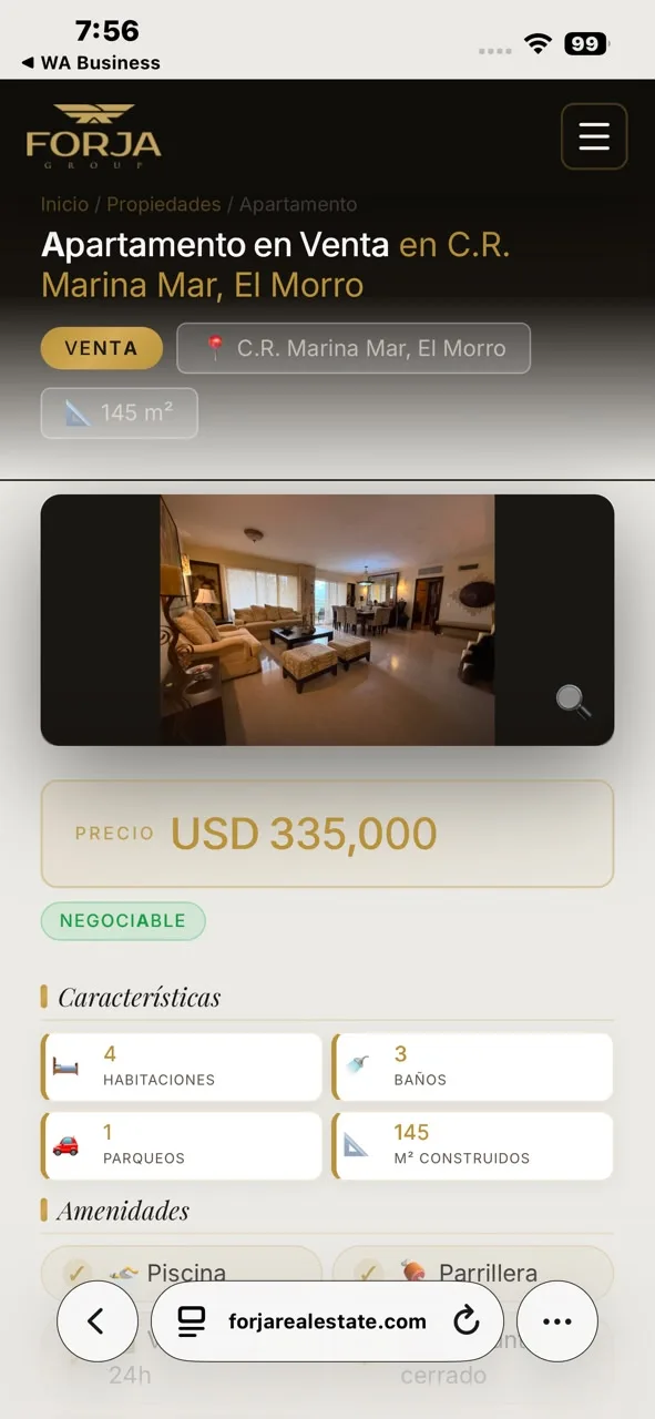 Apartamento en Venta en C.R. Marina Mar, El Morro — 4 hab 145m² — USD 335,000