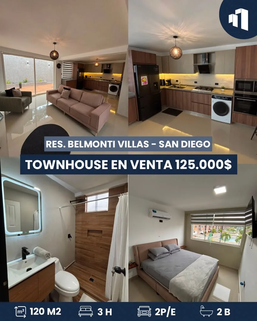 Townhouse en Venta en Res. Belmonte Villas - San Diego — 3 hab 120m² — USD 125,000