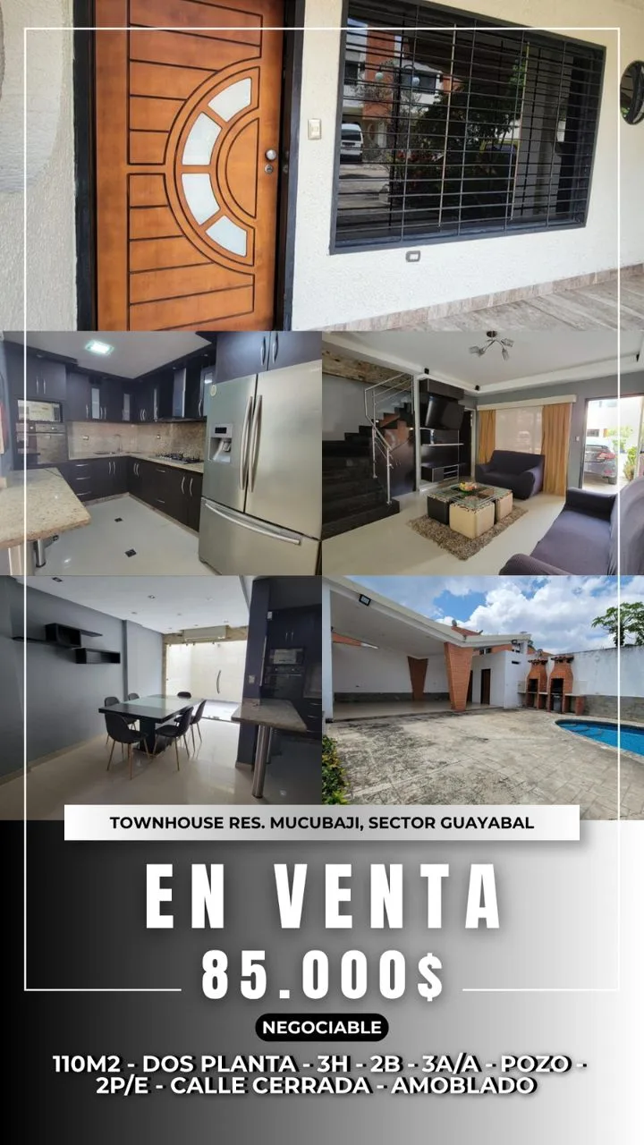 Townhouse en Venta en Conjunto Residencial Mucubaji, Sector Guayabal — 3 hab 110m² — USD 85,000