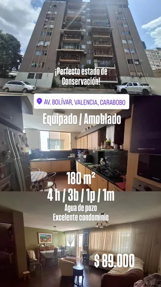 Apartamento en Av. Bolívar de Valencia, cerca de Multimax