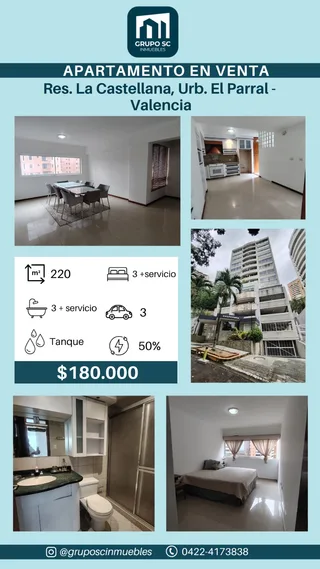 Apartamento en Res. La Castellana, Urb. El Parral