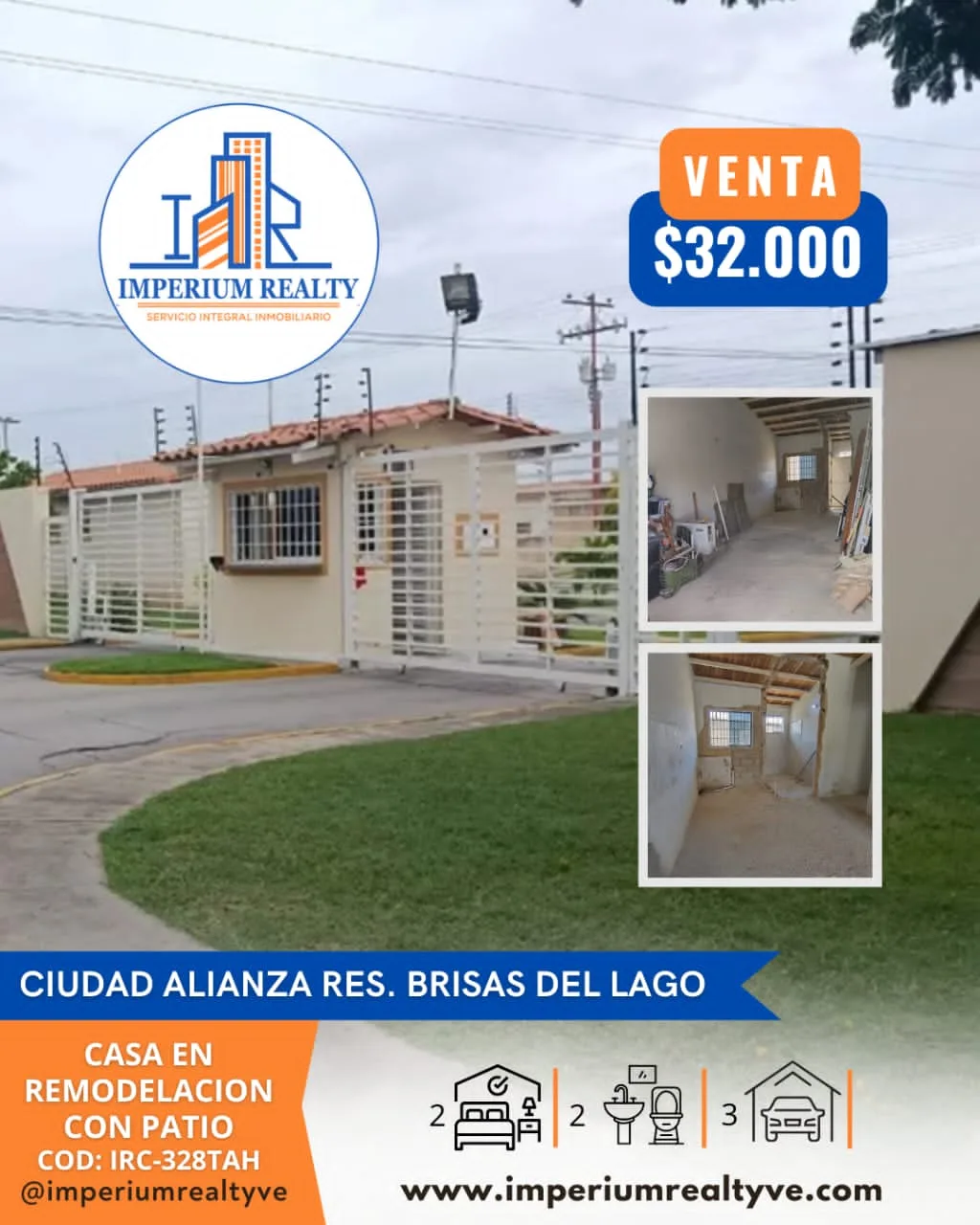 Casa en Venta en Ciudad Alianza, Conj Res. Brisas del Lago — 2 hab — USD 32,000
