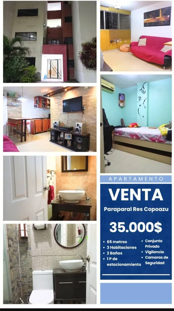 Apartamento en Venta en Paraparal Res Copoazu — 3 hab 65m² — USD 35,000