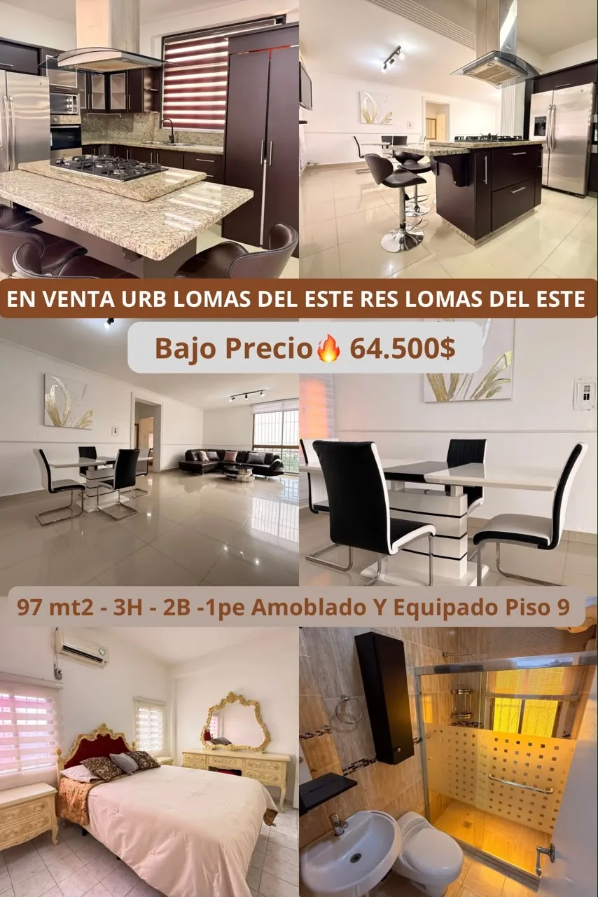 Apartamento en Venta en Lomas del Este — 3 hab 97m² — USD 64,500