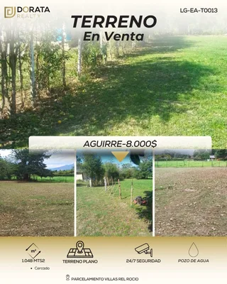 Terreno en Parcelamiento Villas del Rocio, Sector Aguirre, Bejuma