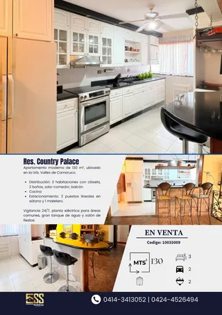 Apartamento en Resd. Country Palace, Urb. Valles de Camoruco