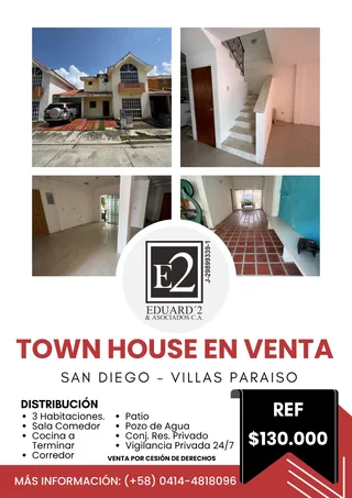 Townhouse en San Diego Res. Villas Paraíso
