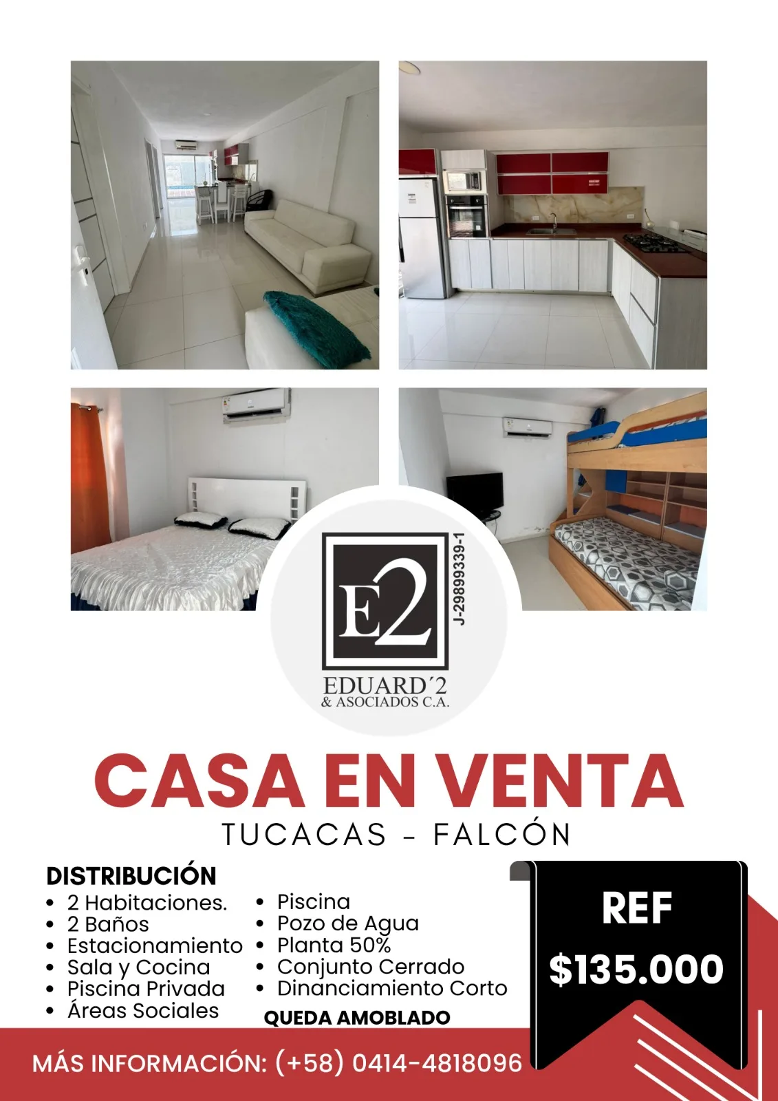 Casa en Venta en Tucacas Valles de Morrocoy — 2 hab 186m² — USD 135,000