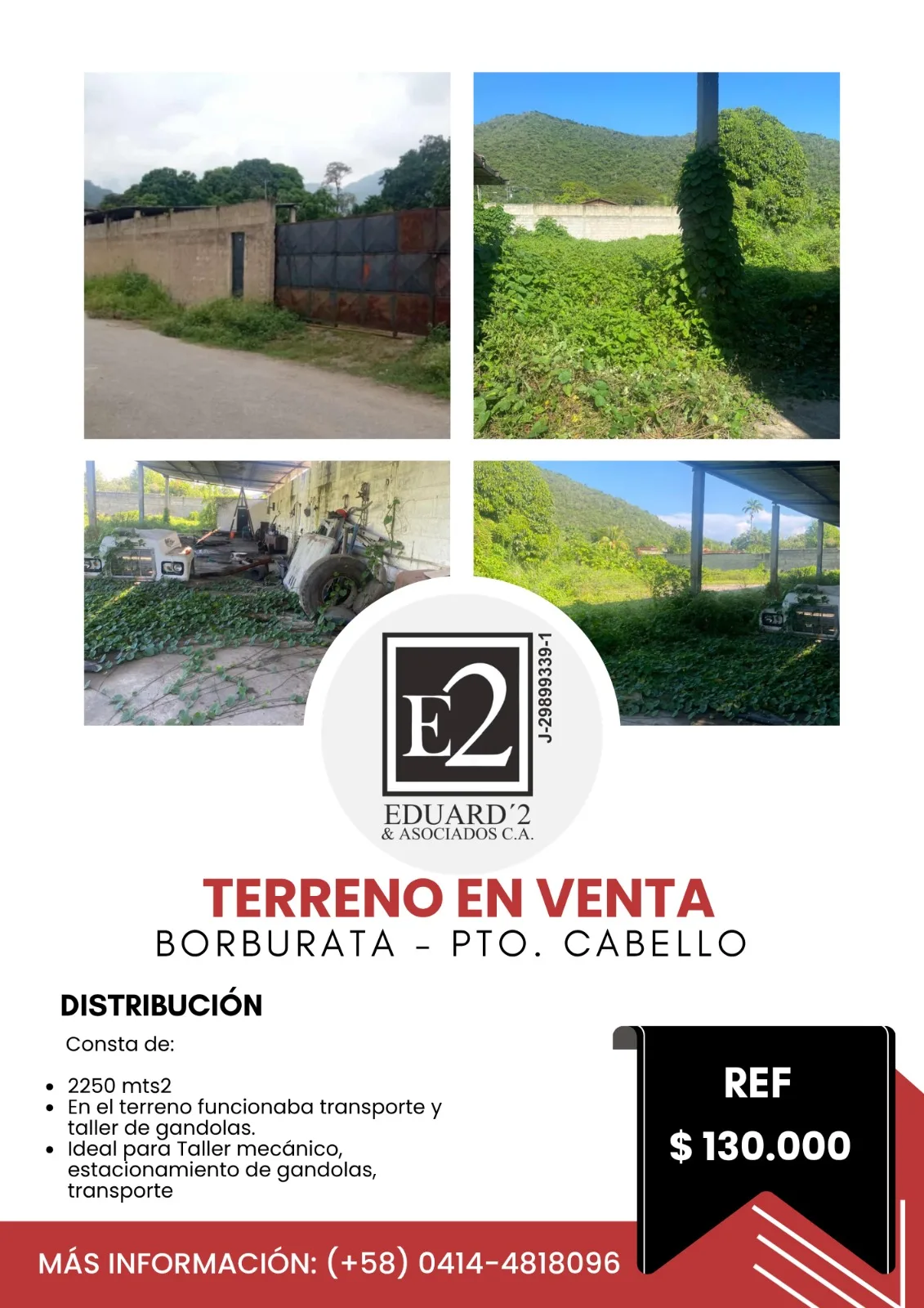 Terreno en Venta en Borburata 2250m² — USD 130,000