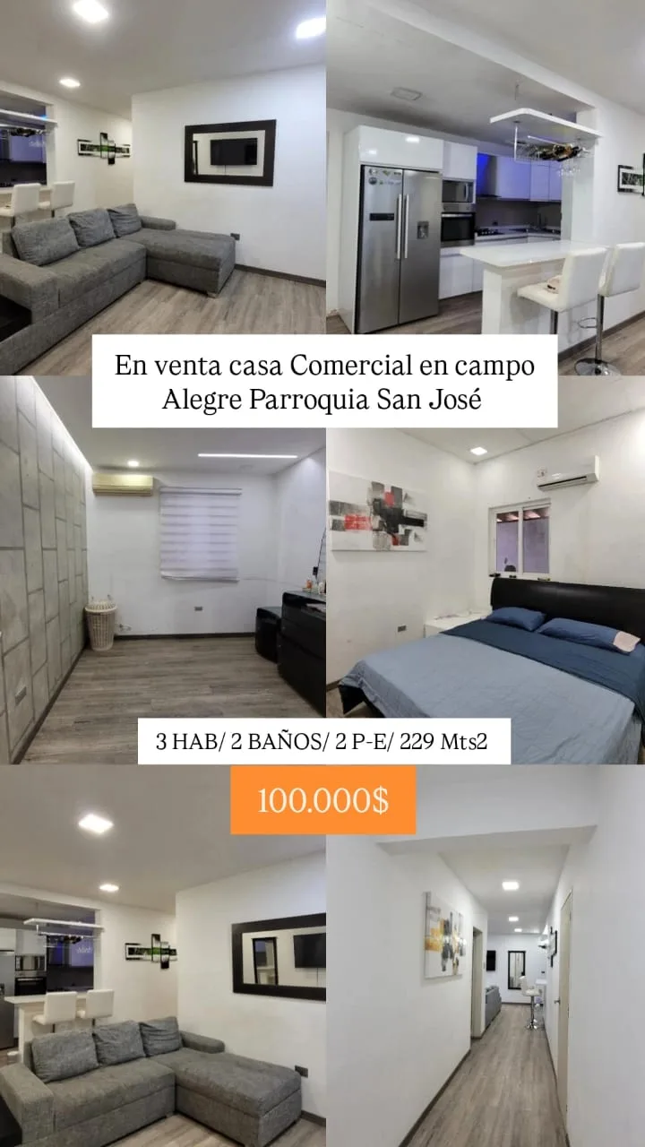 Casa en Venta en campo alegre, Parroquia San José — 3 hab 229m² — USD 100,000