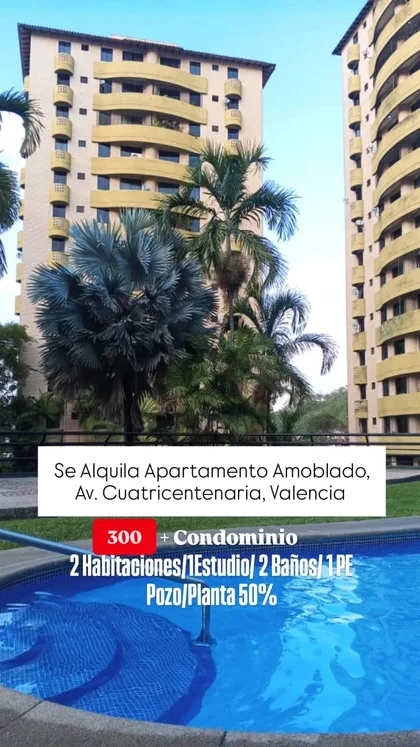 Apartamento en Res. Altos del Mirador, Av. Cuatricentenaria — USD 300