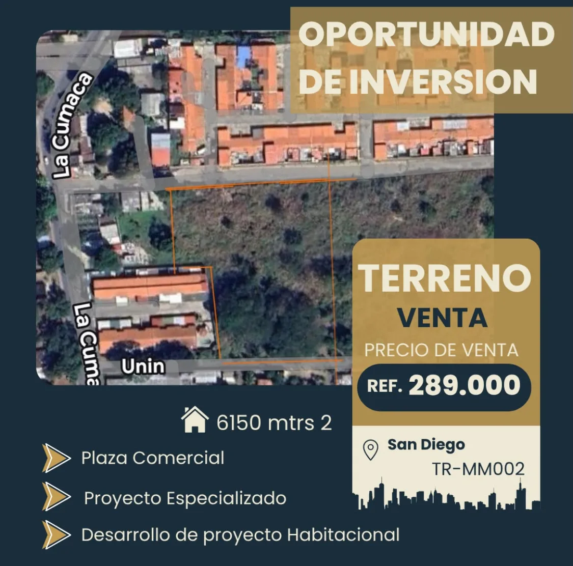 Terreno en Venta en San Diego Valencia Edo Carabobo 6150m² — USD 289,000
