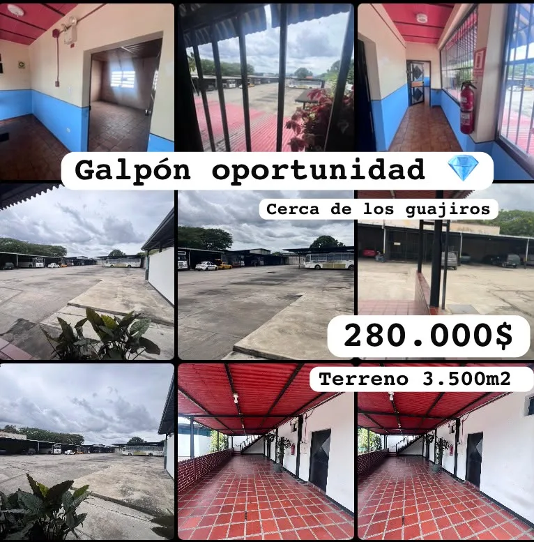 Galpón en Venta en cerca del mercado los guajiros 3750m² — USD 280,000
