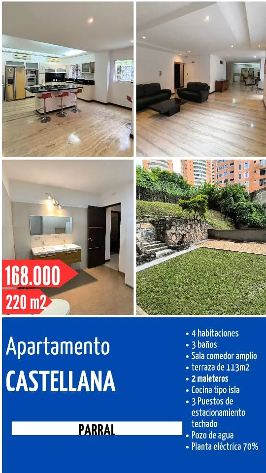 Apartamento en Venta en CASTELLANA — 4 hab 220m² — USD 168,000
