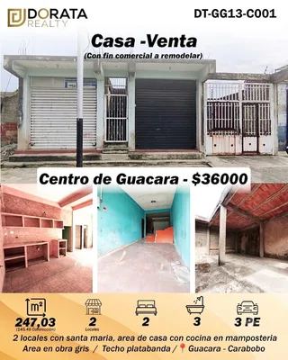 Casa en centro Guacara