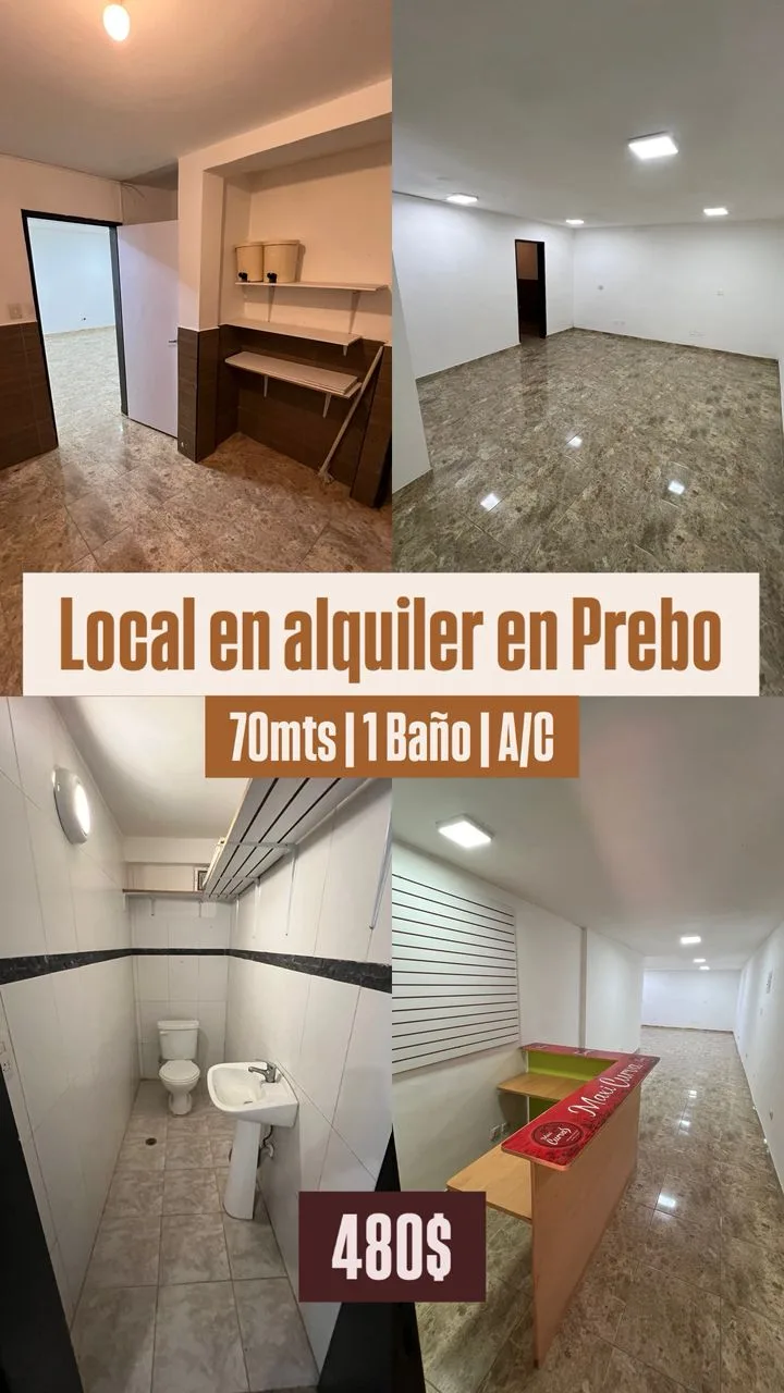 Local en Alquiler en Prebo 70m² — USD 480