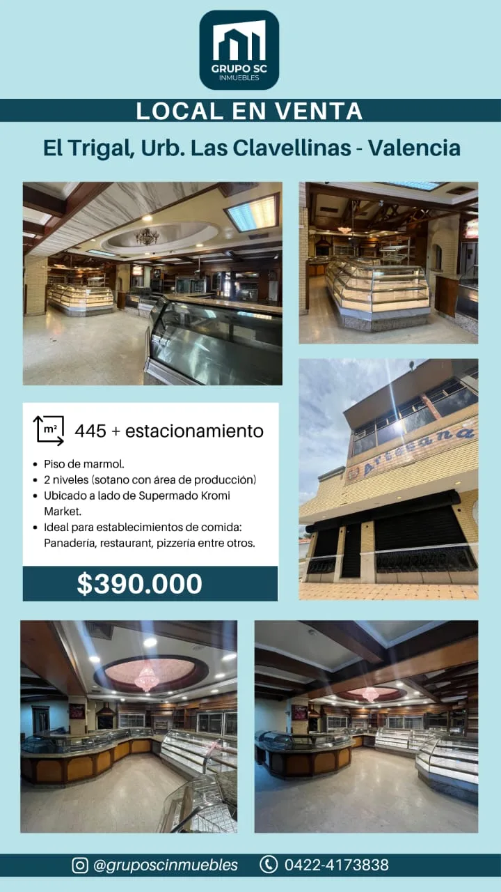 Local en Venta en El Trigal, Las Clavelinas – Valencia 445m² — USD 390,000