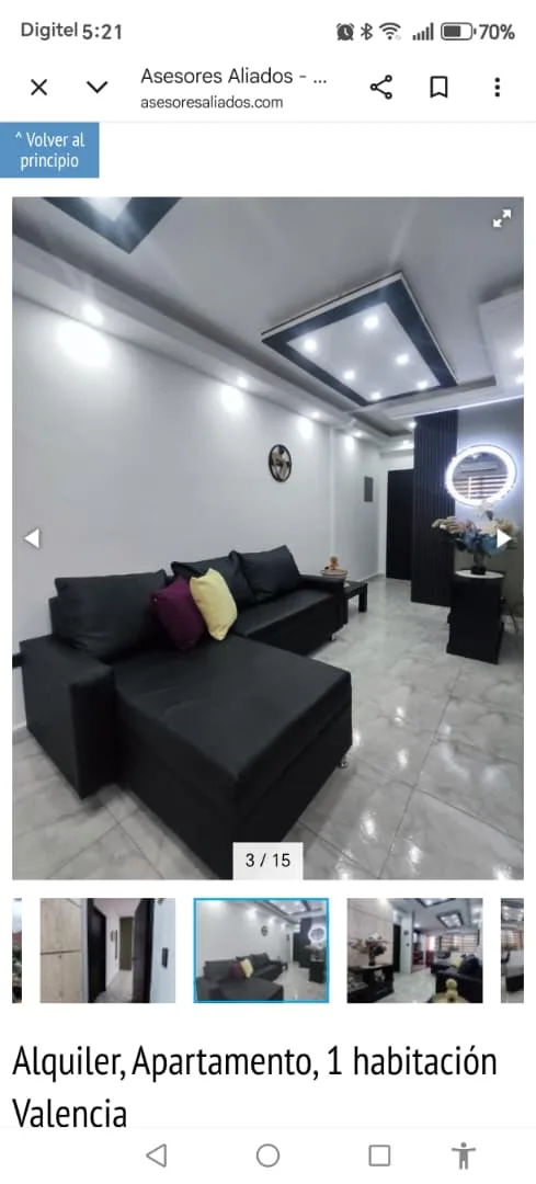 Apartamento en Alquiler en Trigaleña Alta — 1 hab — USD 350