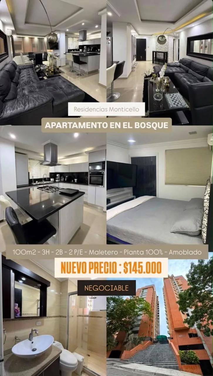 Apartamento en Venta en El Bosque — 3 hab 100m² — USD 145,000