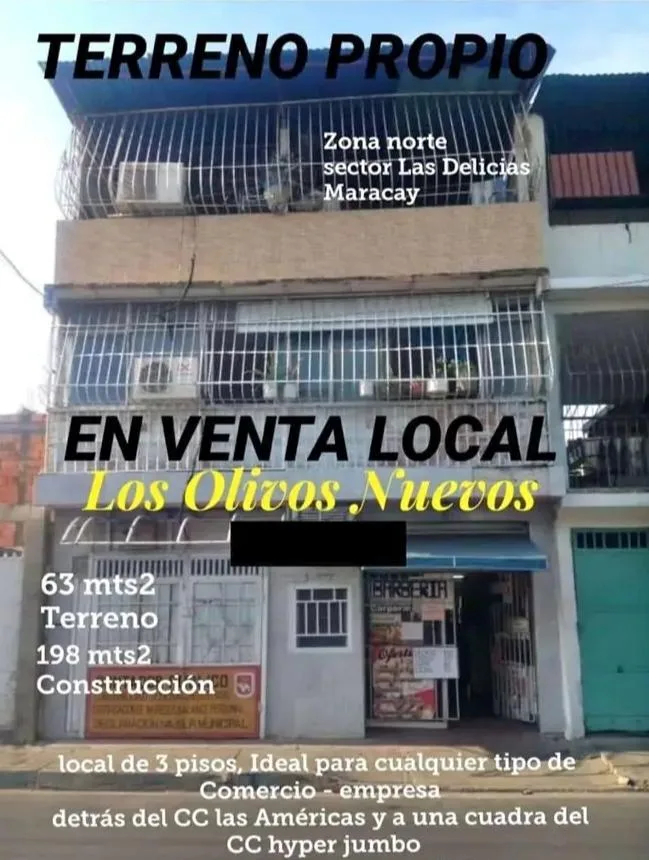 Terreno en Venta en Las Delicias, Maracay, detrás del CC las Américas y a una cuadra del CC hyper jumbo 63m² — USD 55,000