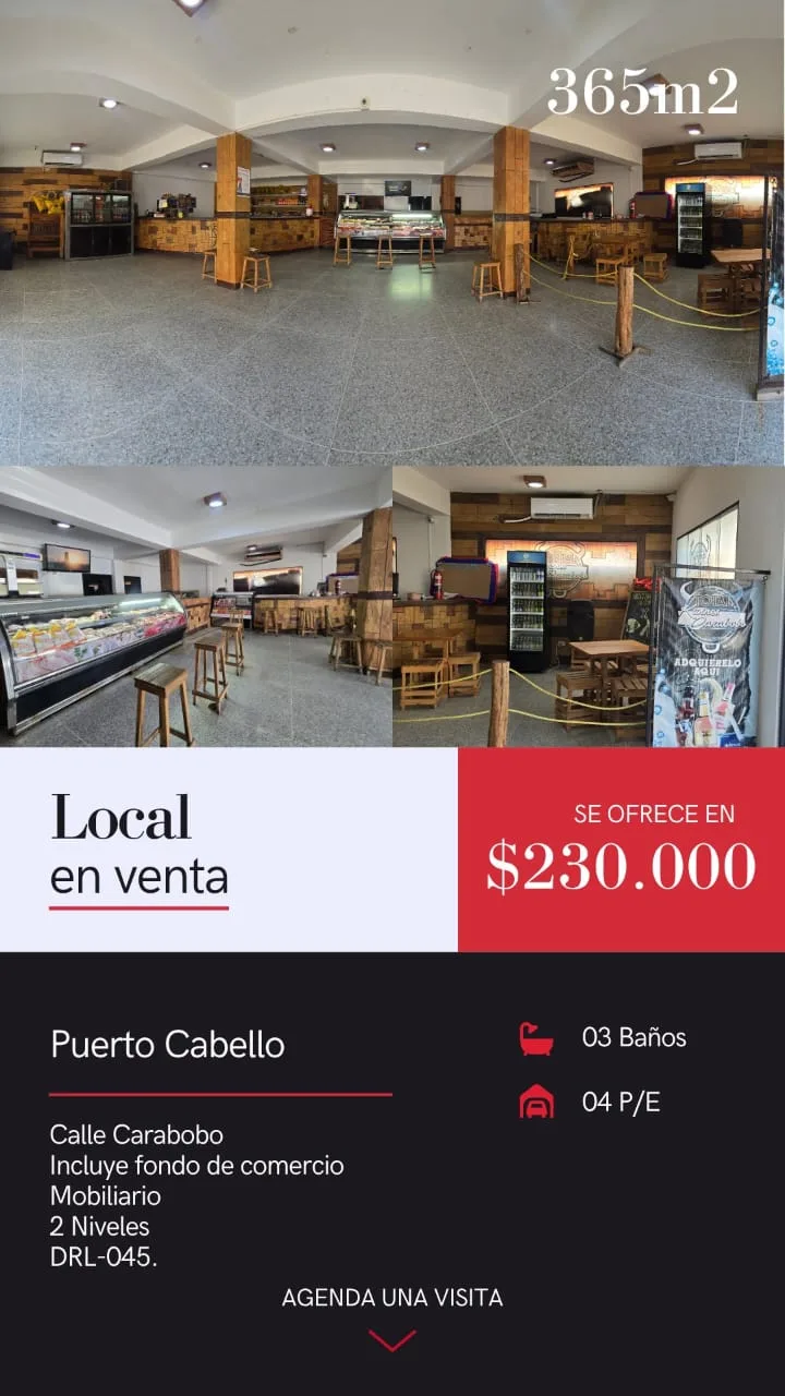 Local en Venta en Puerto Cabello, Calle Carabobo 365m² — USD 230,000
