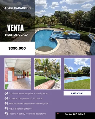Casa en Urb Safari Country Club, Sector BIG GAME, Municipio Libertador, Edo Carabobo