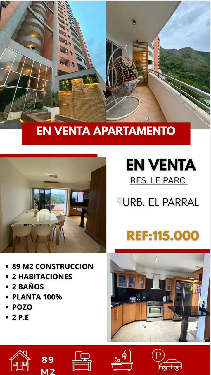 Apartamento en Venta en Res. Le Parc, El Parral — 2 hab 89m² — USD 115,000