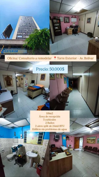 Oficina en Torre Exterior, Av. Bolívar