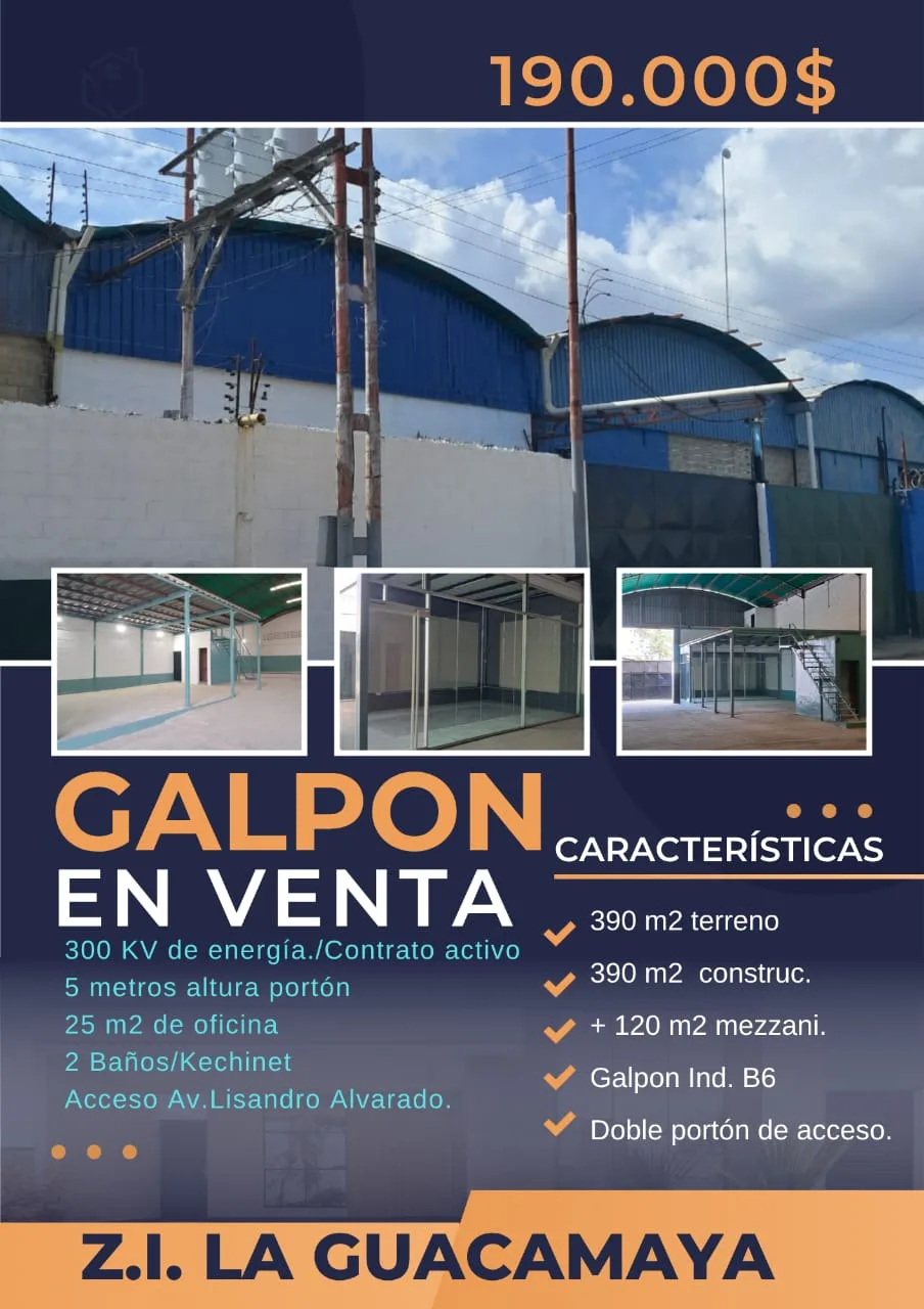 Galpón en Venta en Zona Industrial La Guacamaya, Valencia 390m² — USD 190,000