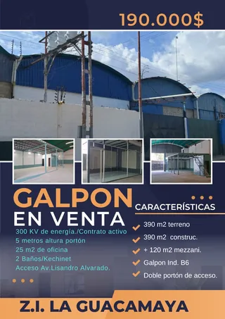 Galpón en Zona Industrial La Guacamaya, Valencia