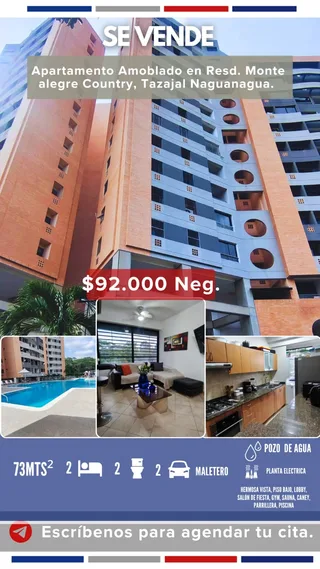 Apartamento en Monte alegre Country, sector Tazajal, Naguanagua