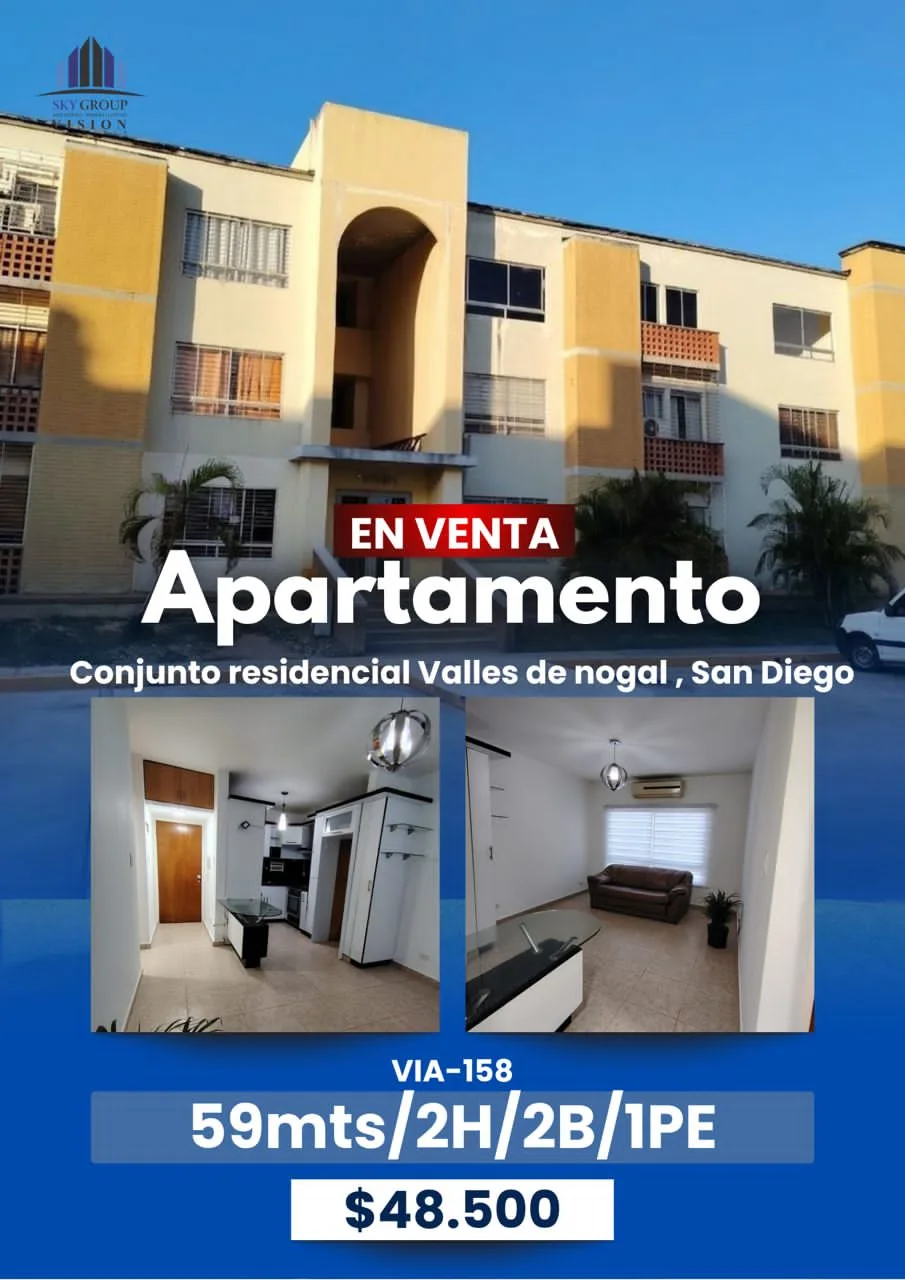 Apartamento en Venta en Conjunto residencial Valles de nogal, San Diego — 2 hab 59m² — USD 48,500