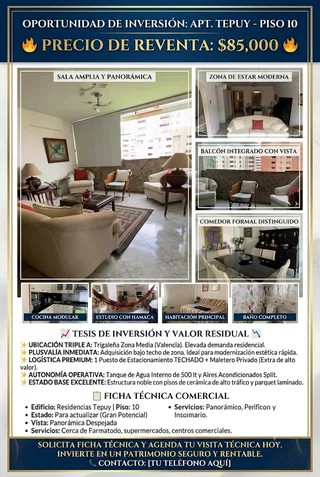 Apartamento en Residencias Tepuy - La Trigaleña (Zona Media)