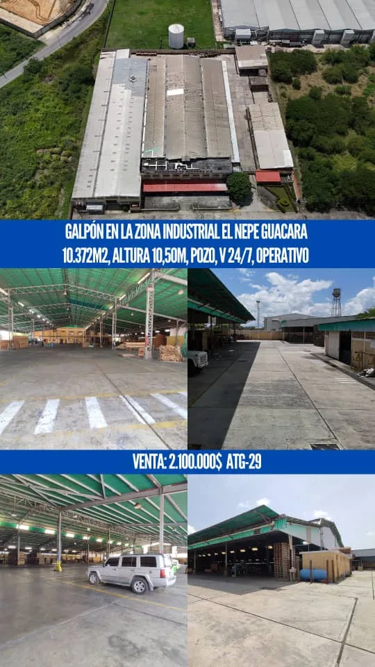 Galpón en Venta en Guacara, zona industrial el nepe 6827m² — USD 2,100,000