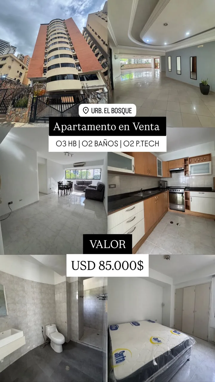 Apartamento en Venta en Urb. El Bosque — 3 hab 100m² — USD 85,000