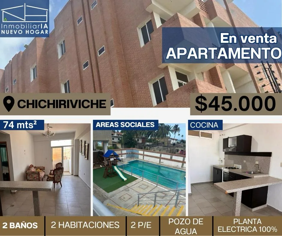 Apartamento en Venta en Chichiriviche — 2 hab 74m² — USD 45,000